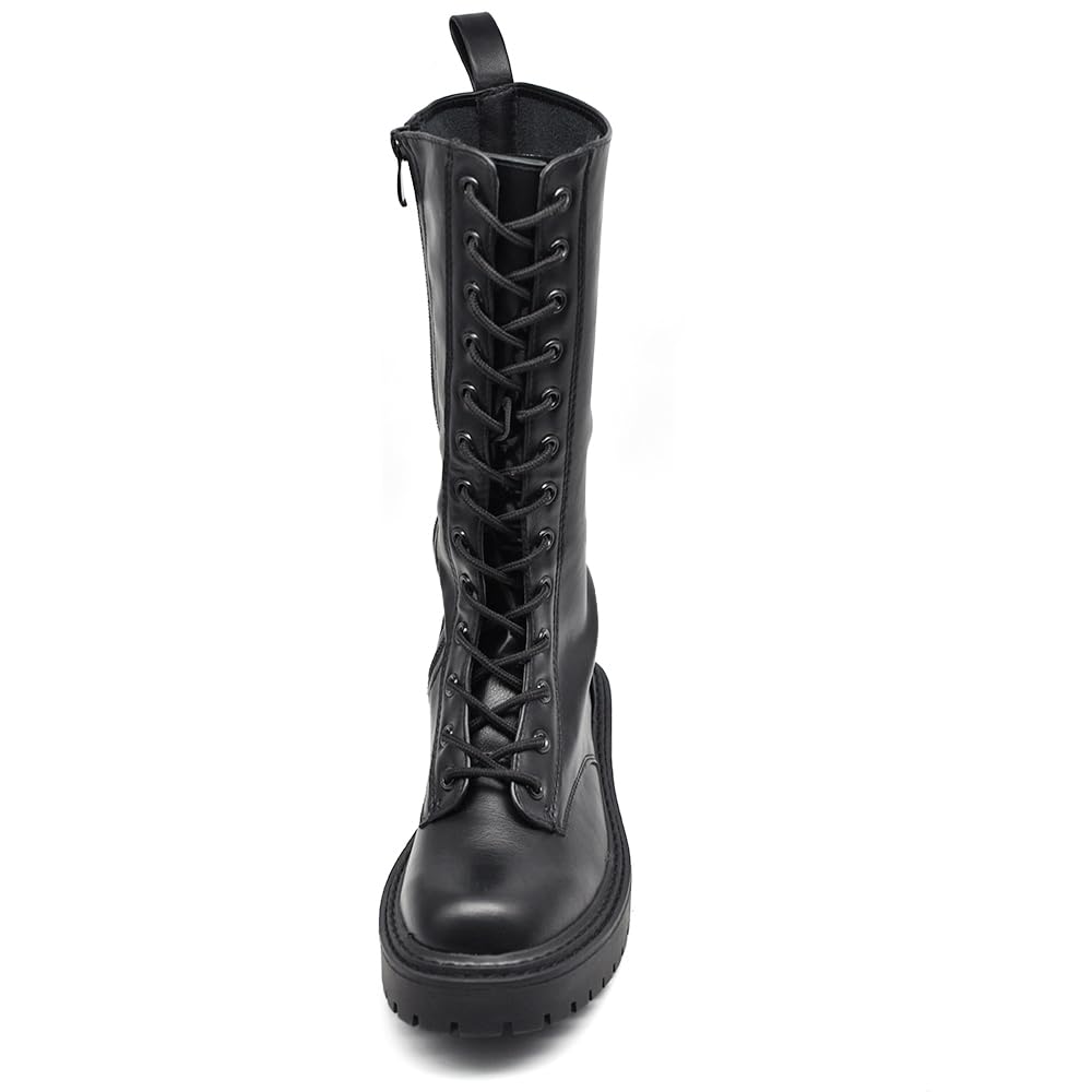 IF Fashion Scarpe Combat Anfibi Militari Stivali Alti da Donna Platform G691