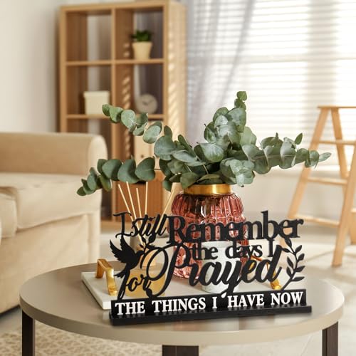 Image of Geetery Inspirational Table Centerpieces Wooden Religious Inspirational Home Decoration Motivational Blessed Table Decor for Home Kitchen Office Faith Christian Gifts Supplies Decor(Prayed)