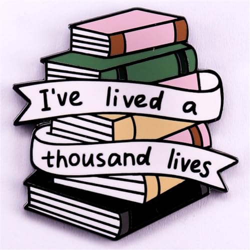 Image of I've Lived a Thousand Lives Enamel Brooch Book Enamel Pin Cartoon Metal Badge Lapel Pin Women's Backpack Pin for Clothing Bag Jacket