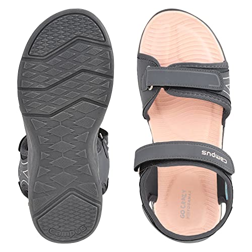Image of Campus Women's GC-2208L (A) M.GRY /PEACH Sandal - 8UK /India 1 Pair
