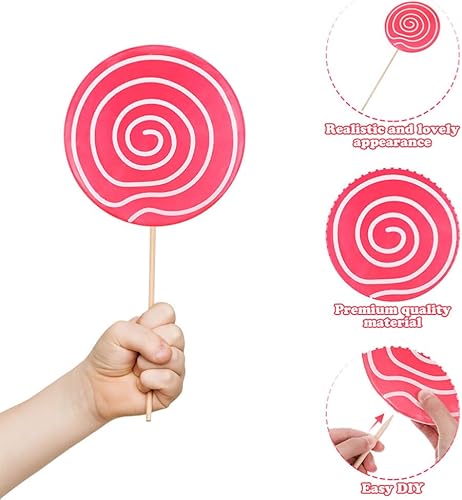 Miniatura 9 de Accesorio de fotografía, 2 piezas de accesorios de piruleta grandes, adornos de dulces falsos, accesorios de fotos de comida, decoración de