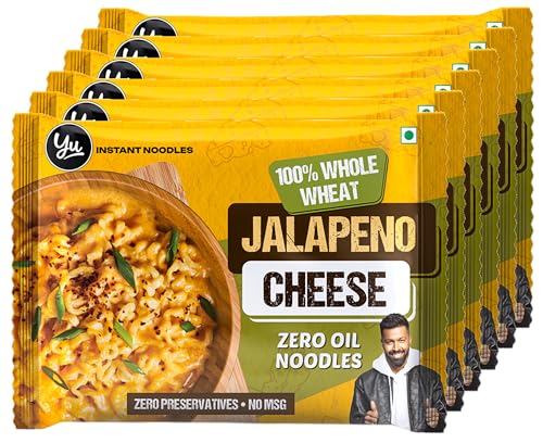 100% Whole Wheat Jalapeno Cheese Instant Noodles - Pack of 6 - Zero Preservatives Zero Oil Zero Maida & Zero MSG - Atta Noodles Ready in 6 Mins - Veg - 420g (70g x 6) - Yu (B0DG55JN5X) Amazon Price History, Amazon Price Tracker