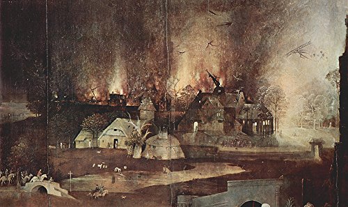 Hieronymus Bosch Burning lámina mate antirreflejos con marco negro 2