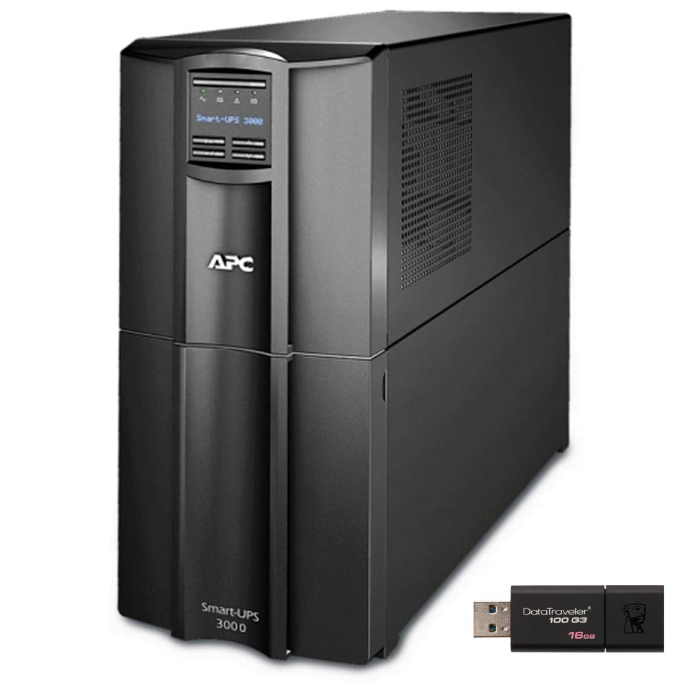 APC Smart-UPS SMT3000C Tower UPS Bundle with SmartConnect, and 16GB DataTraveler USB Drive