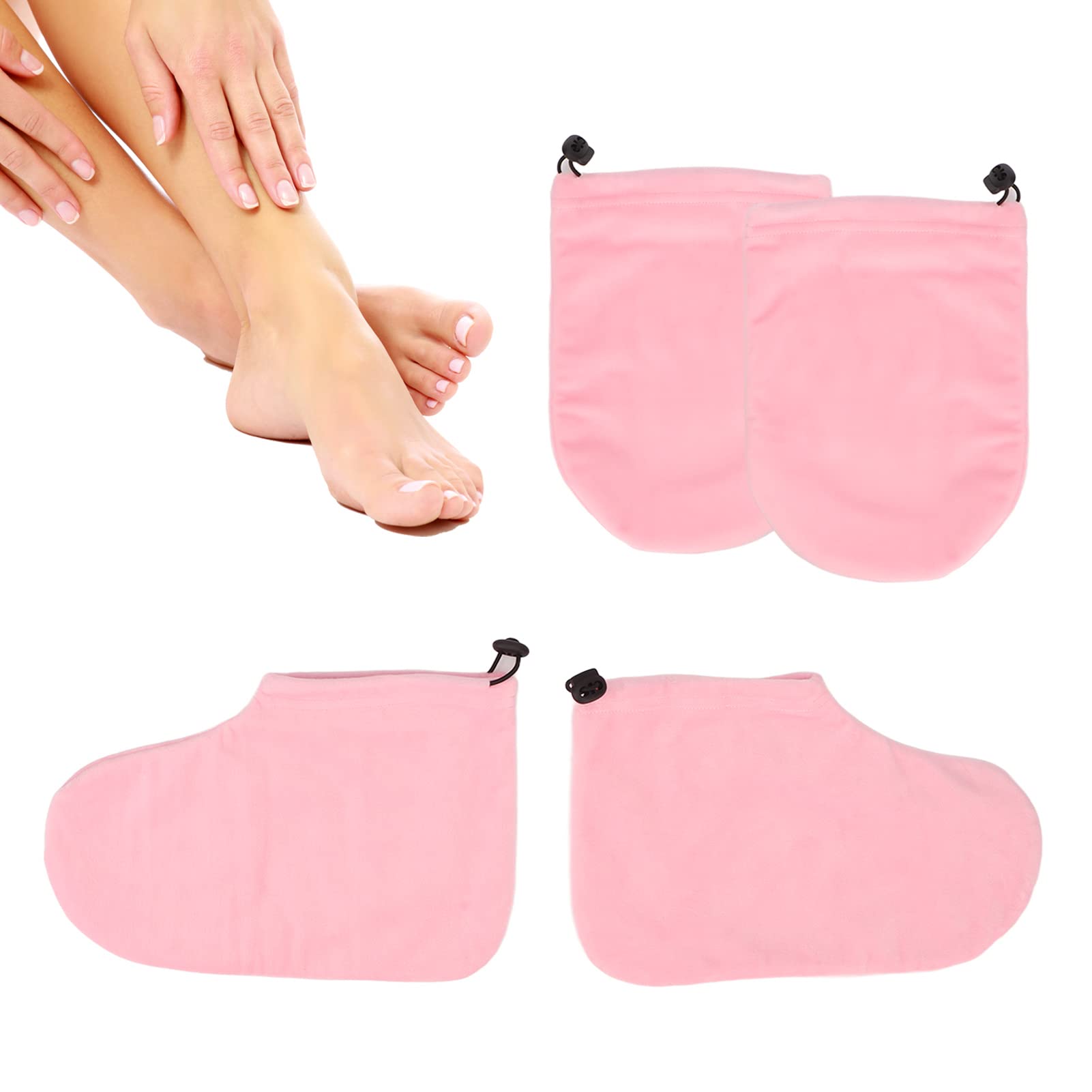 MOUMOUTEN Paraffin Hand Fuß Handschuhe, weiche Fussel, heißes Wachs, iederverwendbare extra Dicke Fäustlinge für die Handund Fußpflege, für SPA und