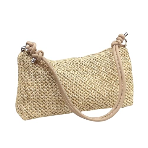 Image of Women Straw Purse Shoulder Handbag Woven Hobo Bag for Beach