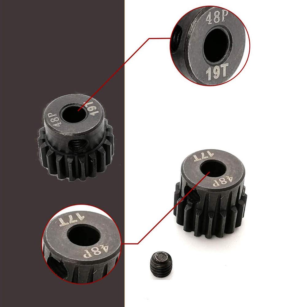 Kit De 5 Piñones 48DP 17T-21T Para Motor RC 1/10 – Engranajes De Metal Para Coche Brushless O Cepillado