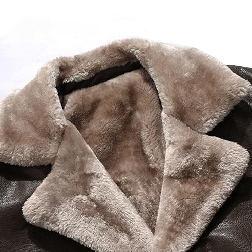Chaqueta de cuero sintético con forro de lana para hombre miniatura 2