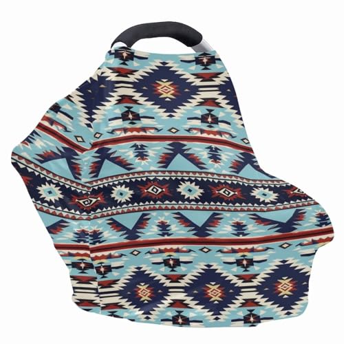 Image of Youngerbaby Aztec Western Nursing Cover Breastfeeding Soft Infant Carseat Canopy Stretchy Breathable Cover for Stroller High Chair Shopping Cart Canopies