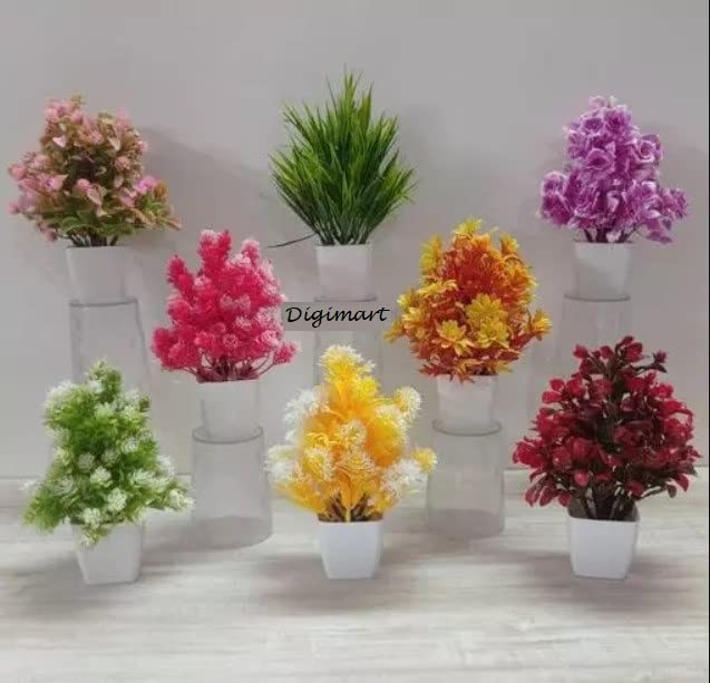 Artificial Flowers For Home Decoration With Pot Set of 8 Square Pot Flowers (Multi Color) (B0BVJCMP5V) Amazon Price History, Amazon Price Tracker