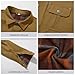 PEGENO Jackets for Men Flannel Cowboy Jacket Fashion Fall Men’s Jacket Flannel Plaid Lined Shacket Khaki Large