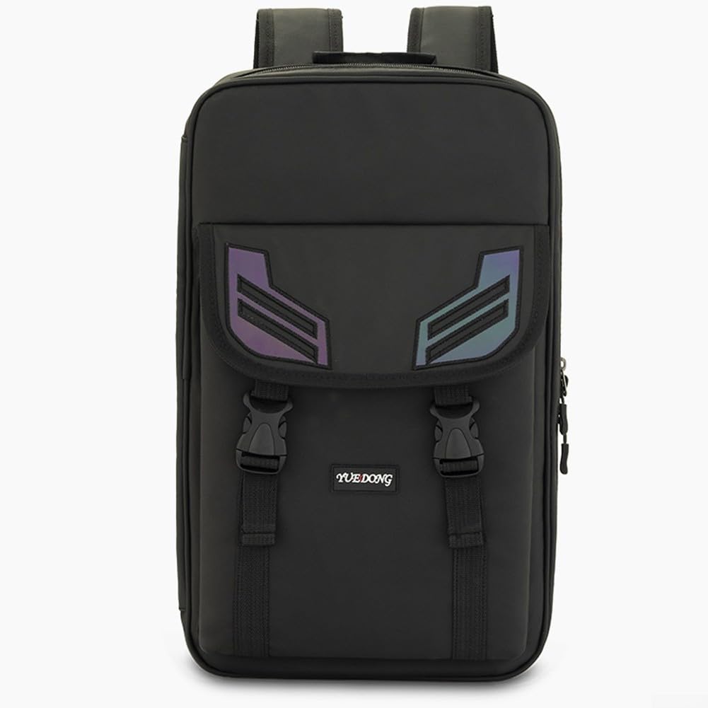 Custodia per Bacchette da per tamburo in Tessuto Oxford, Zaino Morbido Imbottito con Doppia Tasca, Custodia Protettiva per Accessori Musicali e Spartiti, Nero 45x26cm