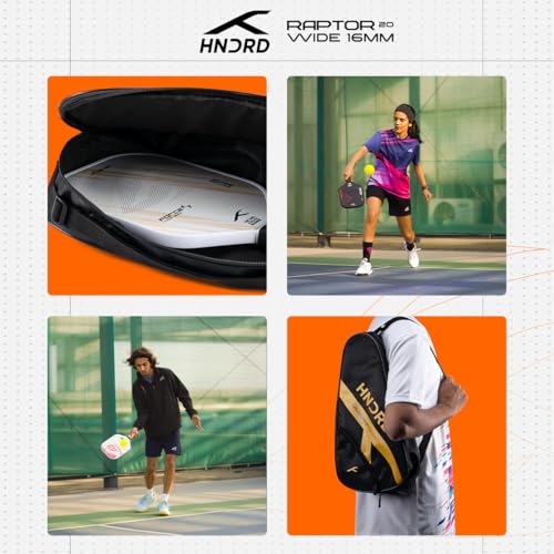 Image of Hundred Raptor 20 Wide Pickleball Paddle |Core | USA Approved | Free Bag Included (Black /White)