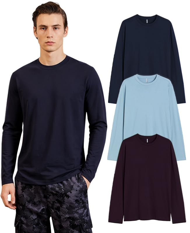 Image of Sleepynuts Regular fit Cotton Full Sleeve Plain T-Shirt for Men (Pack of 1,2,3 Size Small to 3XL)
