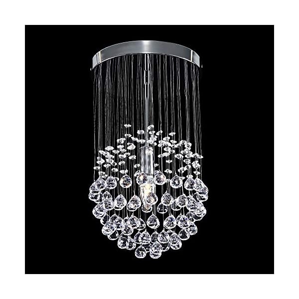 Modern Ceiling Light with Suspended Smoked & Clear Acrylic Droplets - Image 8