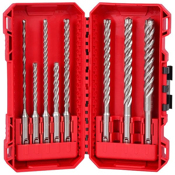 Milwaukee Electric - 8PC. SDS Plus MX4 4-Cutter Drill BIT KIT