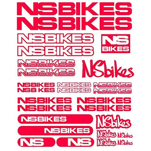 27pcs for NS BIKES Vinyl Decals, Stickers, Mountain Bike Cycling Bmx (Red)