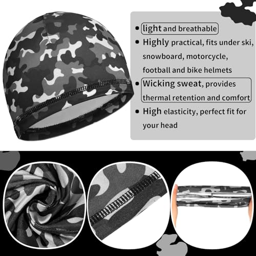 Image of Boao 6 Pieces Cooling Skull Caps Helmet Hard Hat Liner Sweat Wicking Running Beanie Cycling for Men Women