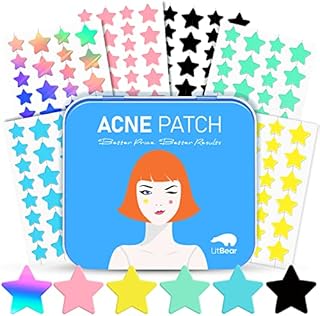 LitBear Acne Pimple Patch, 6 Colors 168 Dots Star Pimple Patches with Case, Tea Tree Oil & Centella Oil, Hydrocolloid Acne Pimple Patches for Face Cute Zit Patches Pimple Stickers Acne Dots
