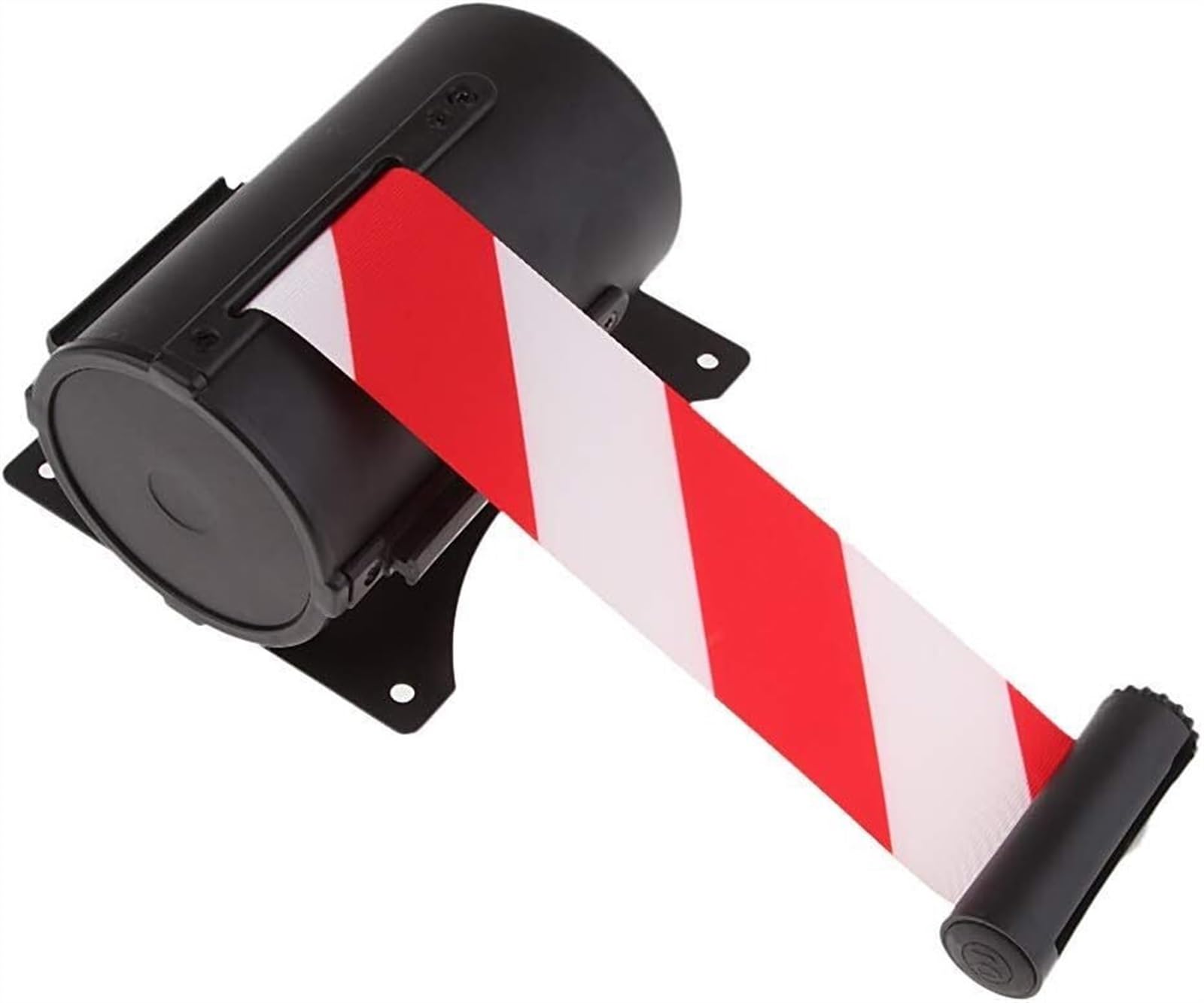 Poteau de file d'attente rétractable en acier avec ruban rouge et blanc de 3 m Ber