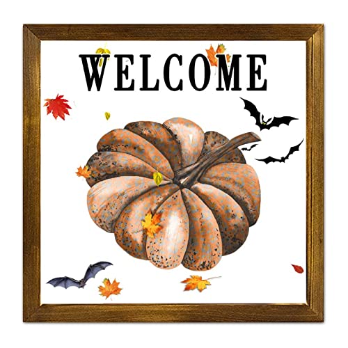 Panneau en bois Halloween Welcome Pumpkin idée cadeau de mariage bois