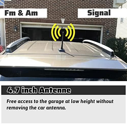 RED WOLF Black Car Mini Aerial Short Antenna Mast 4.7" 12cm for VW Honda Nissan Toyota Audi Ford AM/FM Radio Roof Antenna Mast Replacement