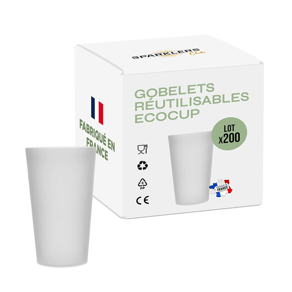SPARKLERS CLUB Ecocup Trinkbecher, wiederverwendbar, 300 ml, gefrostet, 200