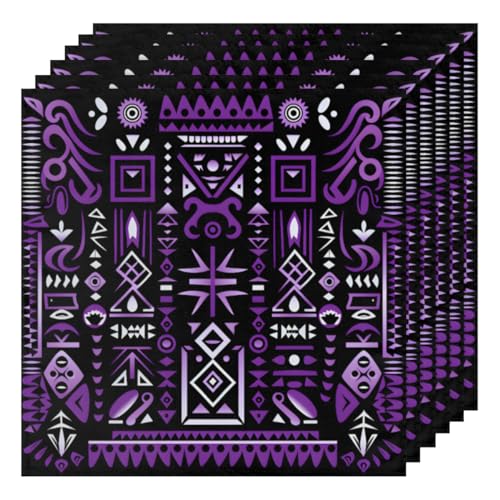 Set de 6 servilletas de tela decorativas multicolor 50.5 x 50.5 cm
