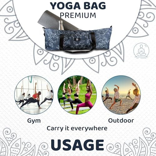 DOJA Barcelona Yogatasche XXL Groß- Robuste und Geräumige Yoga Tasche für Matte und Zubehö - Yogamatte Tasche mit Griffen, Schultergurt und Taschen - Ideal für Yoga Damen und Alltagstauglich
