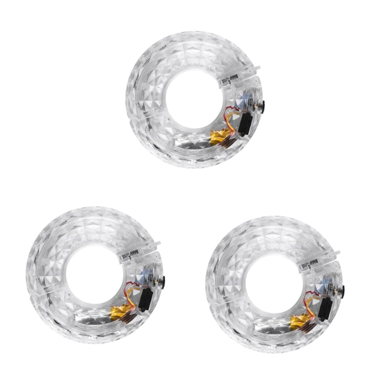 YARNOW 3pezzi per Ruote LED Ricaricabile USB e Resistente Urti Accessorio per Ciclisti Creativi e Sportivi per e