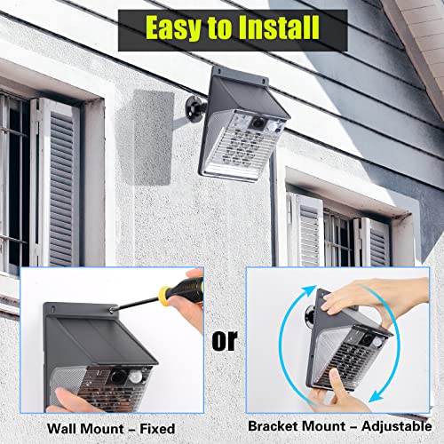 Solar Security Camera Wireless Outdoor 12 Floodlight Camera 1080P Color Night Vision Ip66 Waterproof Camera For Home Security, 2.4Ghz Wifi, Pir Motion Detection, 2-Way Audio, Support Cloud And Sd Card #TOP5