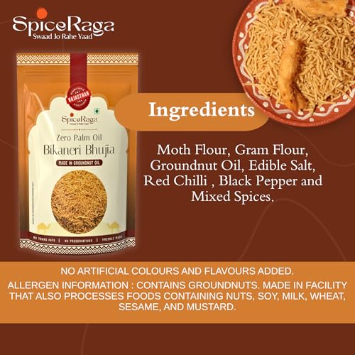 Image of SpiceRaga Bikaneri Bhujia 1kg + Raita Boondi 160g | No Palm Oil | Pure Groundnut Oil | No Trans Fat | Crispy Traditional Namkeen | Authentic Bikaner Taste