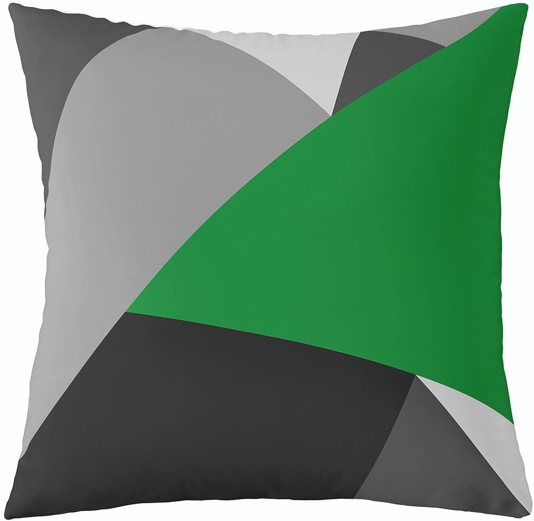 Erosebridal Geometric Throw Pillow Cover 24x24 Green Black Gray Cushion Cover Modern Patchwork Striped Pillow Cover for Kids Boys Teen,Lines Rustic Cushion Case