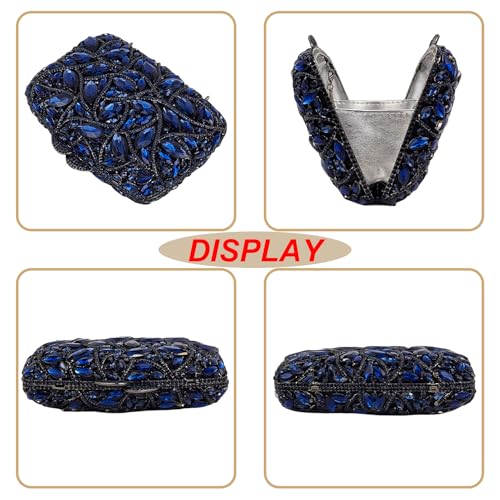 Image of Colorful Crystal Clutch Box Handbag Women Sparkling Evening Bags for Wedding Party Prom Purse