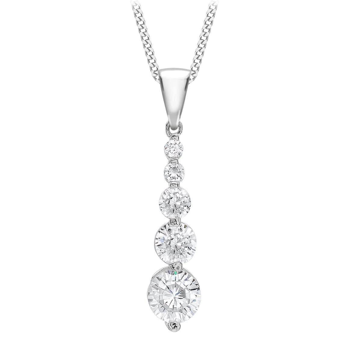 Carissima Collar de mujer con oro blanco de 9 quilates (375/1000), circonita, 46 cm
