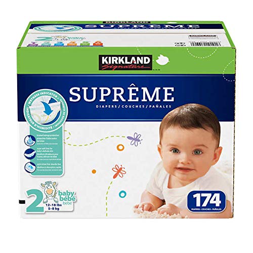 ignature Super Absorbent, Wetness Indicator Supreme Diapers: Size 2 (12-18lbs) - 174 Ct