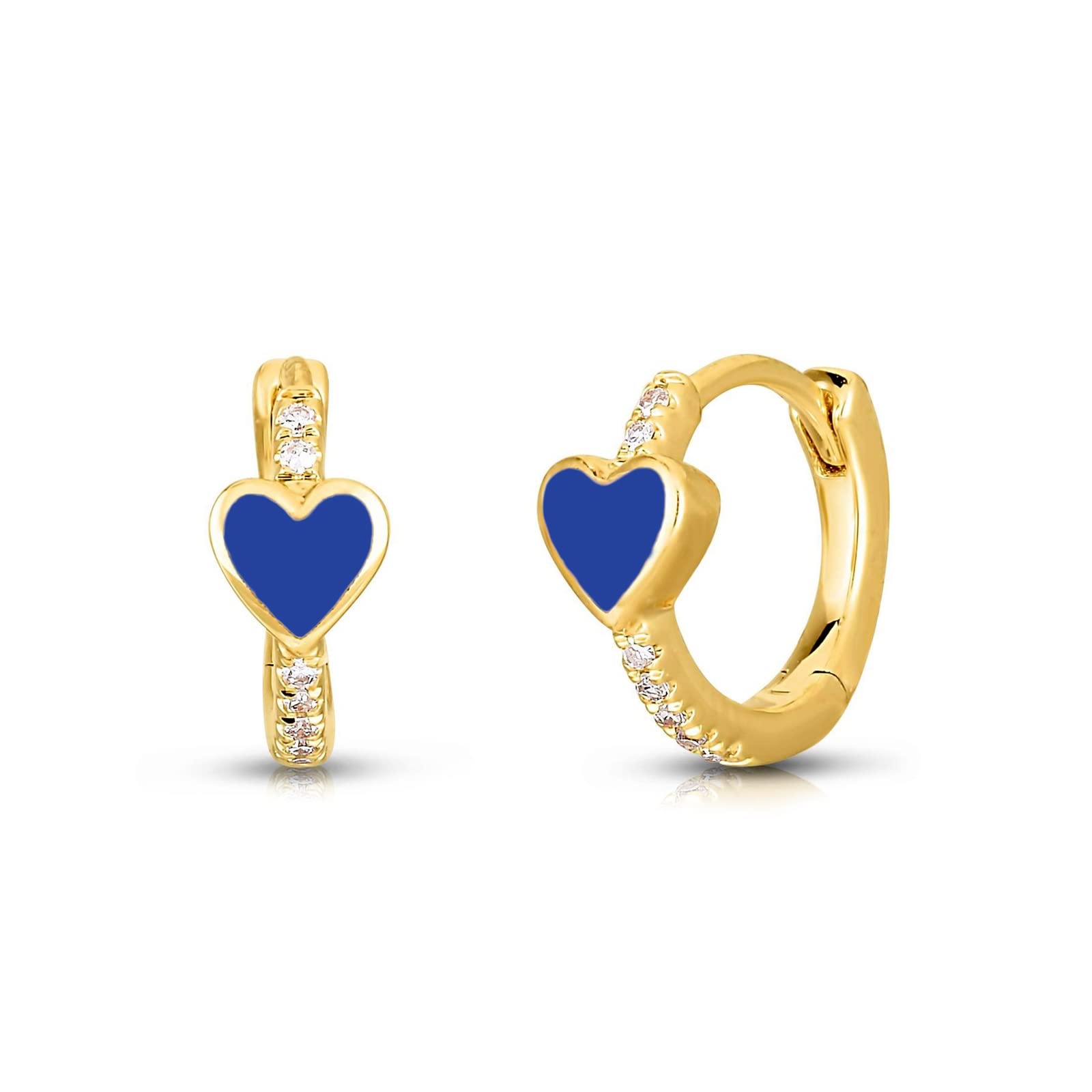 LLXYWJ 925 Silber Ohrringe Mädchen, Creolen für Frauen, Herz, Zirkonia, hypoallergener Piercing-Schmuck