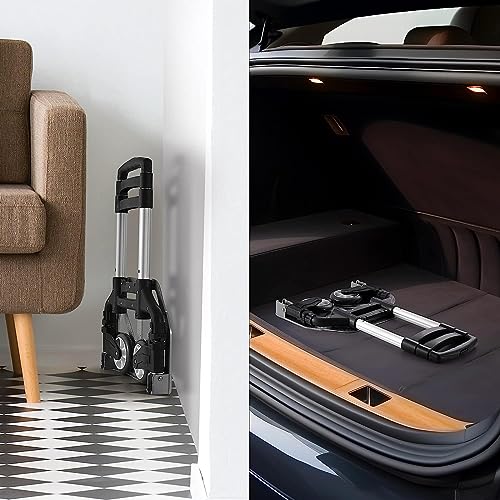Carretilla plegable portátil de mano con ruedas de goma miniatura 6