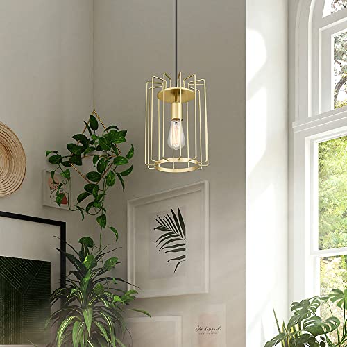 AUTELO Modern Pendant Lights, 1-Light Glass Pendant Light, Industrial Hanging Light Fixtures in Black Metal Finish with Clear Glass, Kitchen Pendant Lighting Over Island for Dining Room, H3875 BK