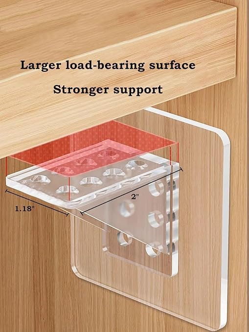 BLUE CRANE Wall Mounted, for Bookshelves and Storage Furniture, Shelf Adhesive Hook, L-Shaped Plate Mini Holder, Wall Hook Plastic Furniture Shelf Fixing Sticking Square (10) 1