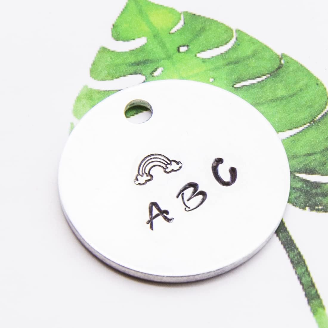 ABBECIAO 1 1/4 Inch Stamping Blanks Heavy Gauge 12 Ga. Aluminum Discs Smooth Round Metal Blanks Tags w/Hole (40 Pack) - Image 3