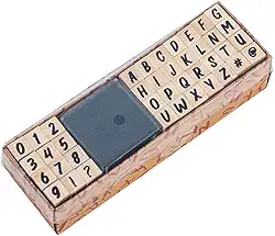 40 peças de carimbos pequenos de borracha de madeira, letras, símbolos numéricos, para cartões de artesanato, álbum de fotos, álbum de recortes (fonte D)