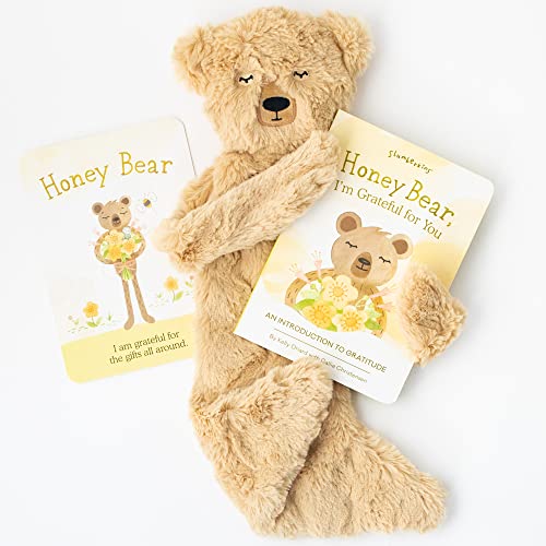 Image of Slumberkins Snuggler & Board Book | Promotes Gratitude, Respect & Sharing | Social Emotional Learning Tools for Ages 0+ (Honey Bear)