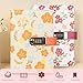Floral Password Diary with Lock, A5 Refillable Notebook, 224 Pages PU Leather Notebooks, Password Locked Journal for Women & Teen, Floral Secret Journal for Office Travel (Red)