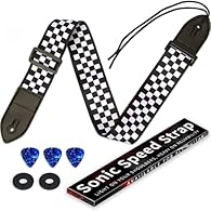 With a width of 1.9 inches, the adjustable length ranges from 35 inches to 59 inches. Soft shoulder strap,high quality polyester fabric bring soft touch and smooth comfortable. Contain guitar strap, 3 Picks and 2 Strap Lock Buttons Which can protect ...