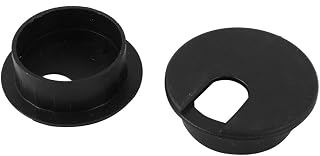 Qtqgoitem 2 Pcs Black 35mm Dia Computer Desk Plastic Grommet Cable Hole Cover (Model: 306 8c8 8b1 b67 f71)