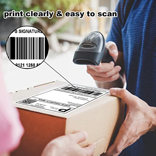 LabelMore Half Sheet Self Adhesive Shipping Labels for Laser & Inkjet Printers - White (200 Labels) - Thumbnail 6