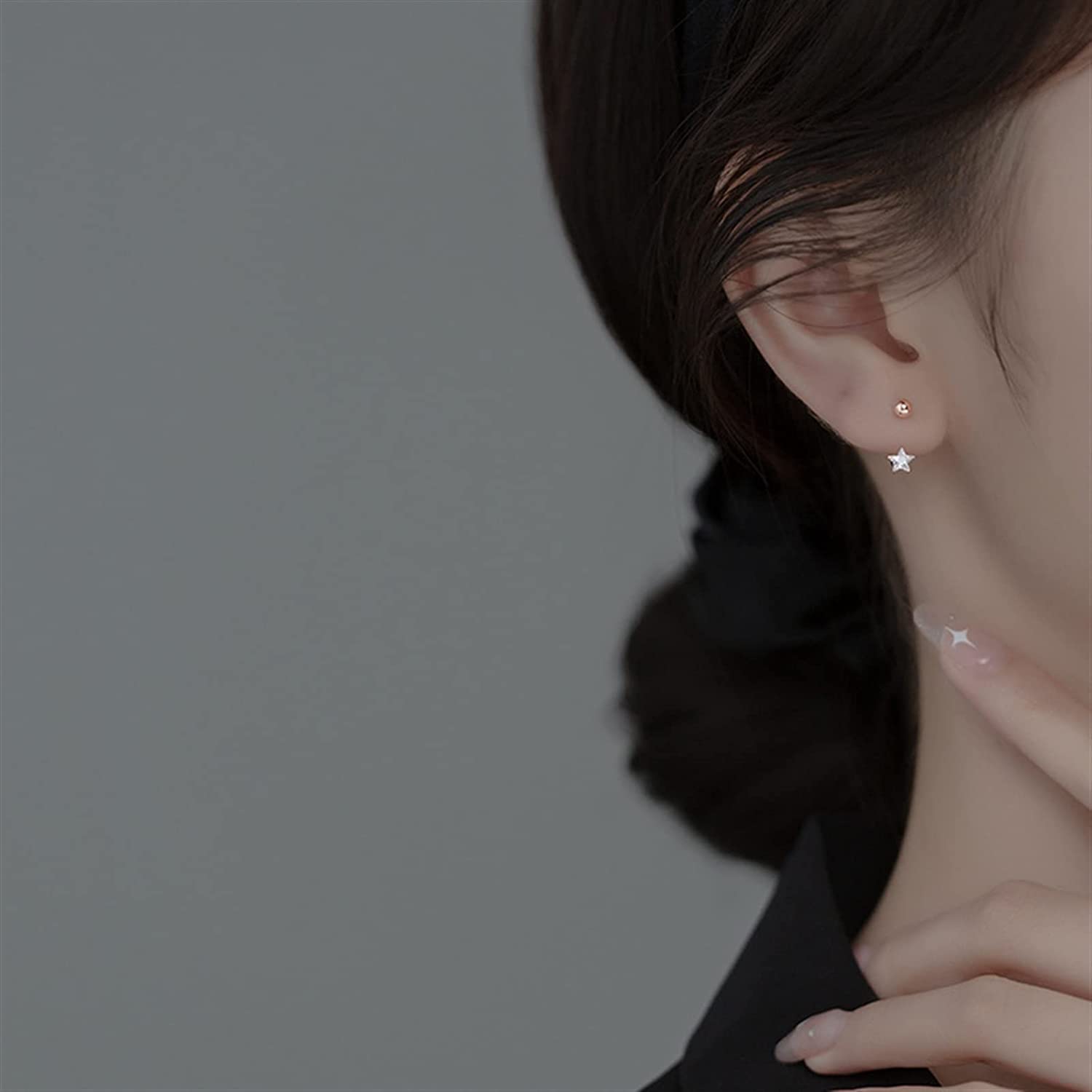 WBDWWTD DZBERH Pendientes Pendientes Estrella De Plata Circón Plata De Ley 925 Pendientes De Estrella Románticos De Joyas Elegantes Y para Mujer Cuelga para Niñas