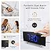 Mpow Projection Alarm Clock, FM Radio Alarm Clock, Digital Clock with USB Phone Charger, 5'' Large Curved LED Display, 6 Dimmer, Dual Alarm with 4 Sounds, Snooze, 12 24H, Alarm Clocks for Bedrooms