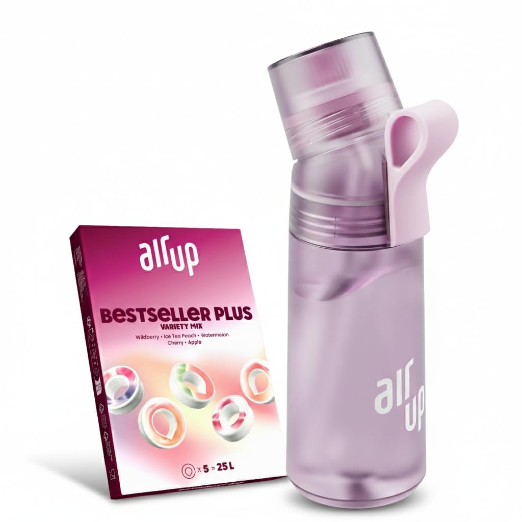 AIR UP water bottle Twist Pro starter set with pods in 5 flavours I 600ml drinking bottle with sugar-free flavouring I dishwasher-safe, BPA-free in Lavender Blue โ image 1